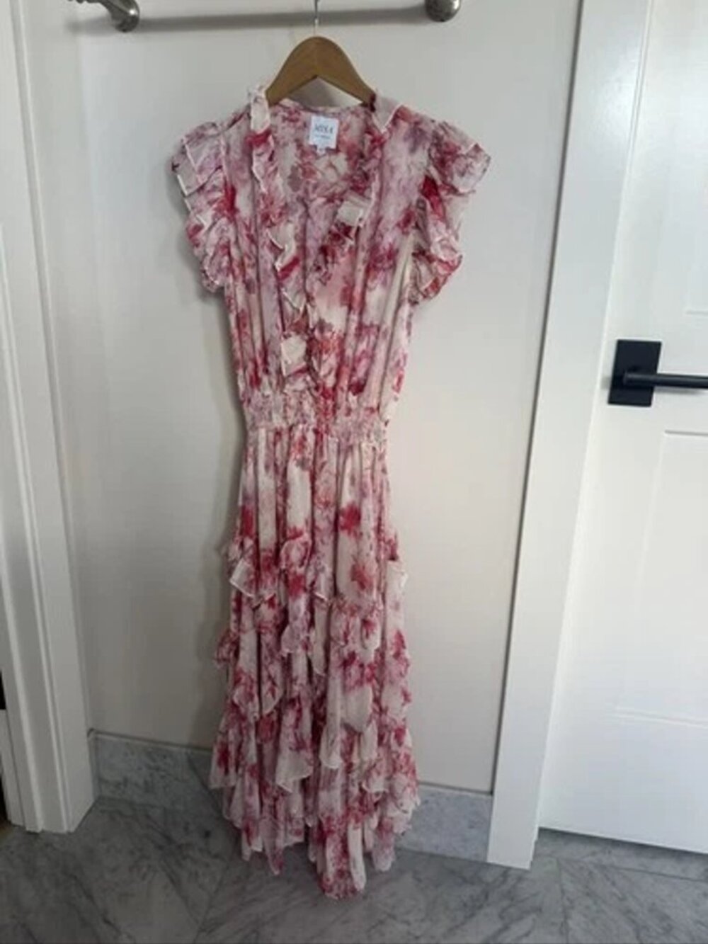 Revolve Misa Los Angeles 'Dakota' Abstract Rosa Floral Print Midi Dress sz XS - Picture 3 of 4